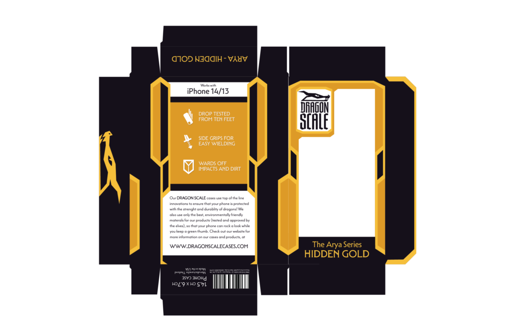 Dragon Scale Gallery: Hidden Gold Packaging Dieline-outside